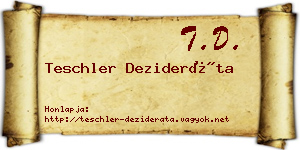 Teschler Dezideráta névjegykártya